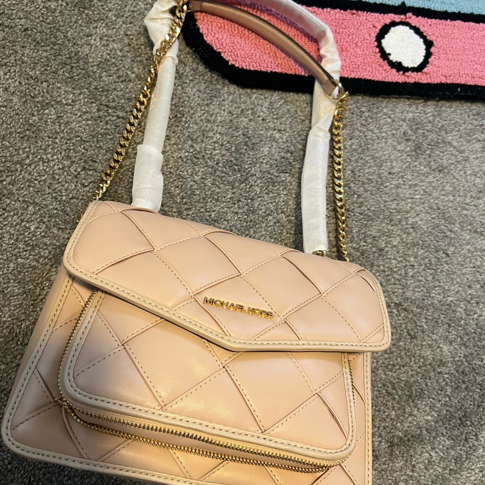 Michael Kors Quilted Cream Shoulder Bag